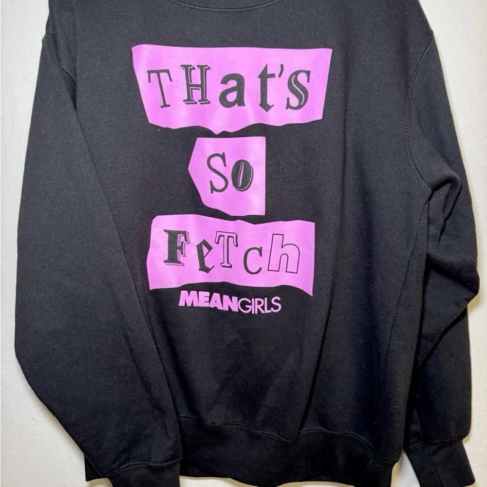 Mean Girls That's So Fetch Crewneck Sweatshirt Womens S Black Graphic Pullover